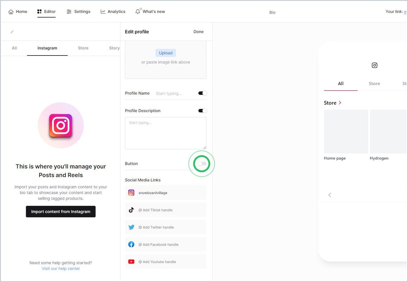 Adding a call-to-action button to your Mkr.Bio profile — step 4