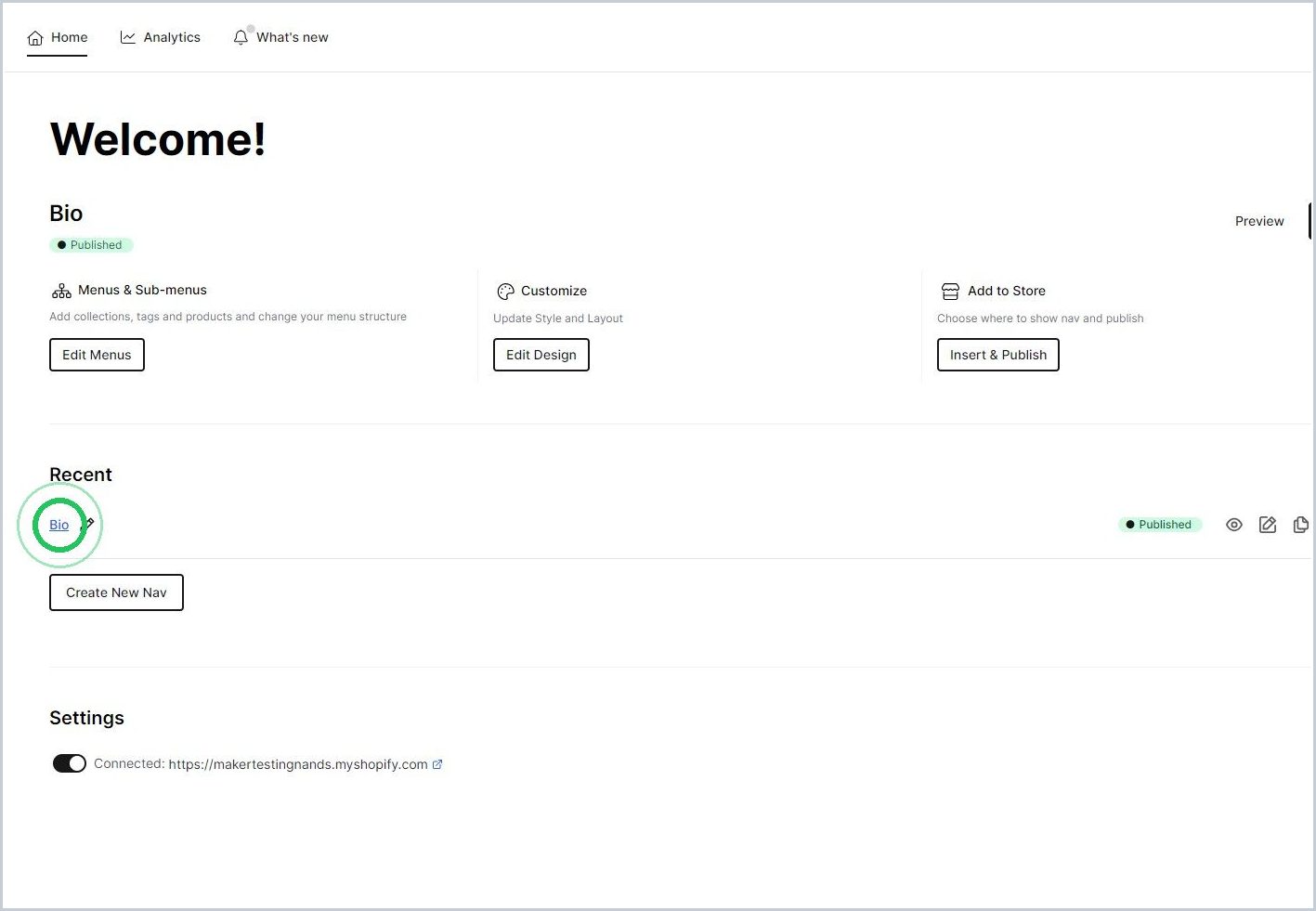 Moving a tab around in Mkr.Bio — step 2